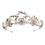 Bridal Jewelry Pearl Crystal Exquisite Headdress KC Gold Crown 36X6CM 0 - Tophatter Daily Deals