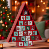 Red Wooden Christmas Tree Advent Calendar | Fill Your Own Advent Calendar Advent Calendar - Tophatter Daily Deals