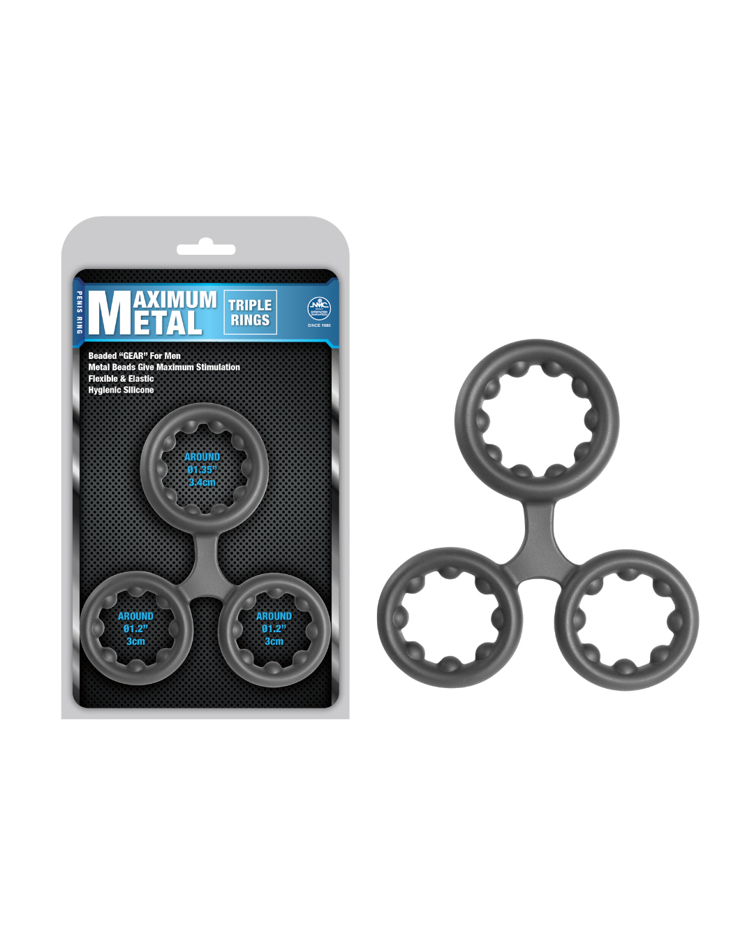 Maximum Metal 3 in 1 (Grey) Cock Ring > Cock Ring > Single - Tophatter Daily Deals