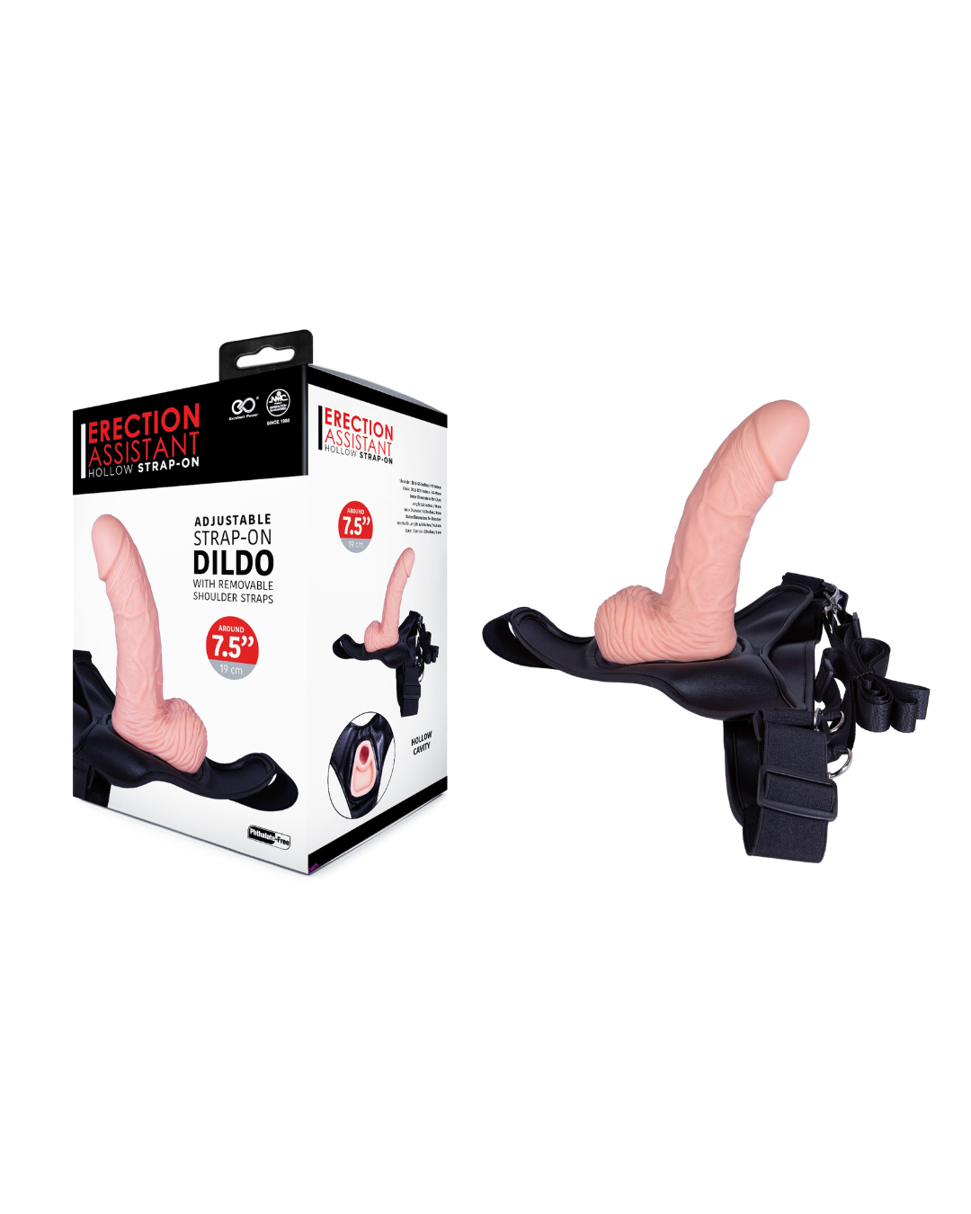 Silicone Hollow Adjustable Strap-On Dildo 7.5 Inch – Strap-On > Dildos > Strap On Dildos - Tophatter Daily Deals