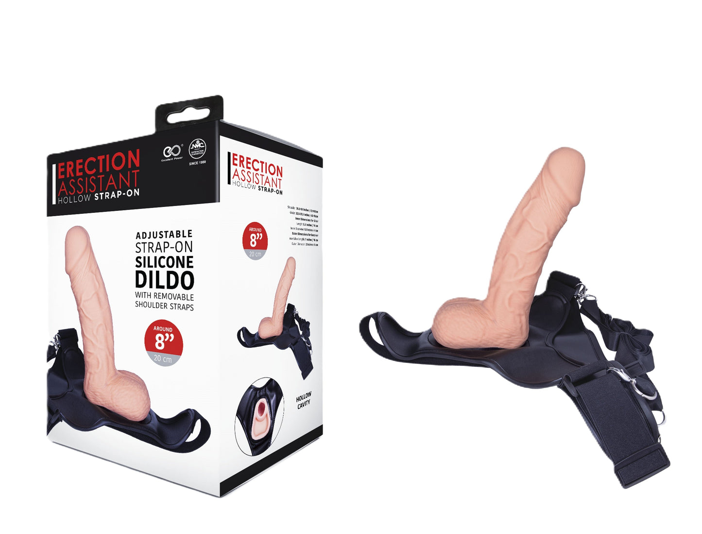 Silicone Hollow Adjustable Strap-On Dildo – 8 Inch Strap-On > Dildos > Strap On Dildos - Tophatter Daily Deals