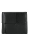 Bottega Veneta Intrecciato Bifold Wallet Black Silver-649603-VBWD2-8803-00049-NS Bags - Tophatter Daily Deals