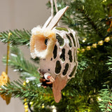 Natural Owl Christmas Tree Decoration | Rustic Woodland Hanging Bauble - 10cm Baubles - Tophatter Daily Deals