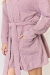 Hailey & Co Tie Front Long Sleeve Robe Sleep Dresses - Tophatter Daily Deals