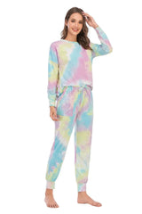 Tie-Dye Top and Pants Lounge Set Loungewear Sets - Tophatter Daily Deals