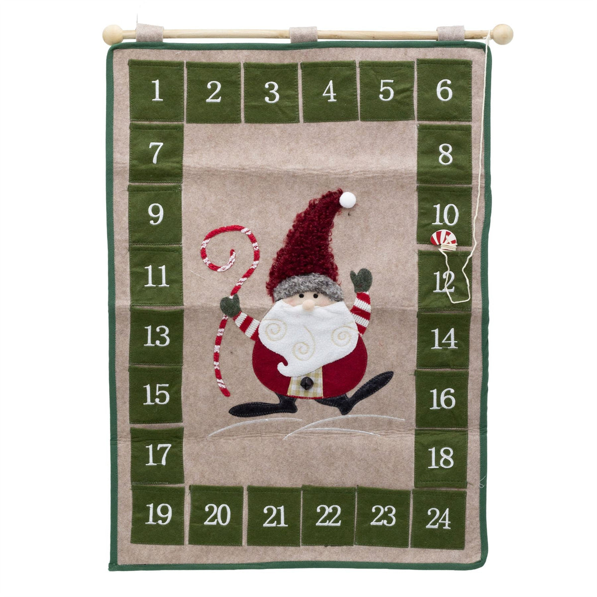 Fabric Santa Christmas Advent Calendar | 24-Pocket Hanging Calendar for Kids Advent Calendar - Tophatter Daily Deals