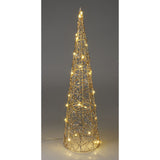Gold Cone LED Christmas Tree | Warm White Pre-lit Light-Up Tree Cone - 60cm LED Light - Tophatter Daily Deals