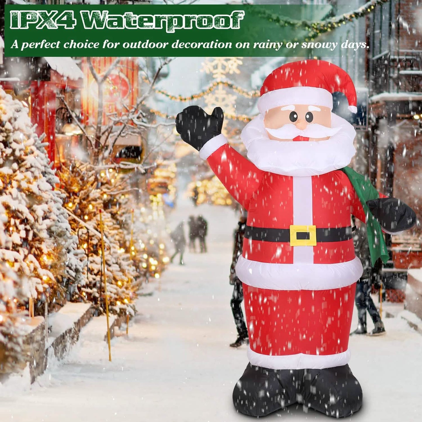 6.4ft Inflatable Christmas Giant Santa Claus Seasonal Decor - Tophatter Daily Deals