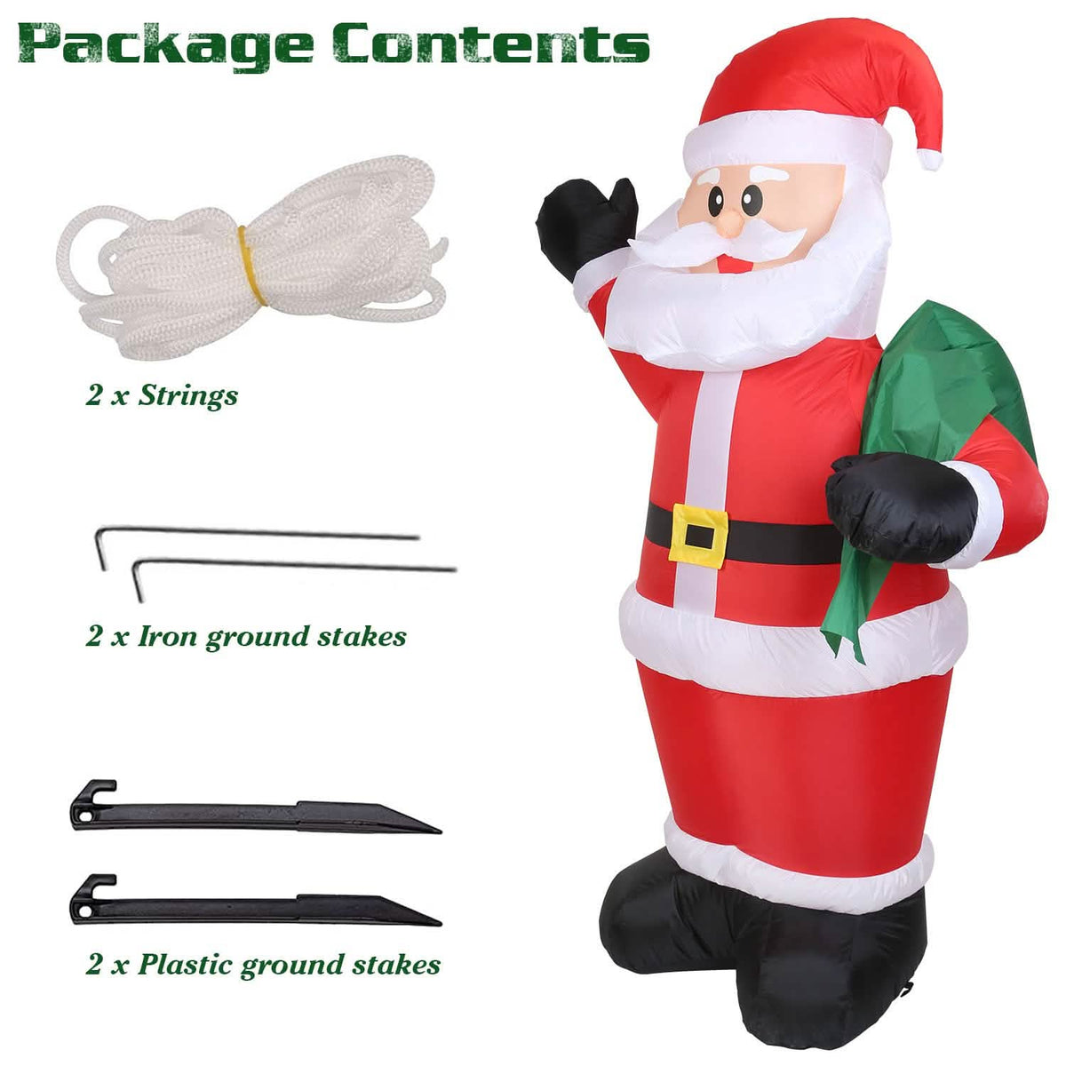 6.4ft Inflatable Christmas Giant Santa Claus Seasonal Decor - Tophatter Daily Deals