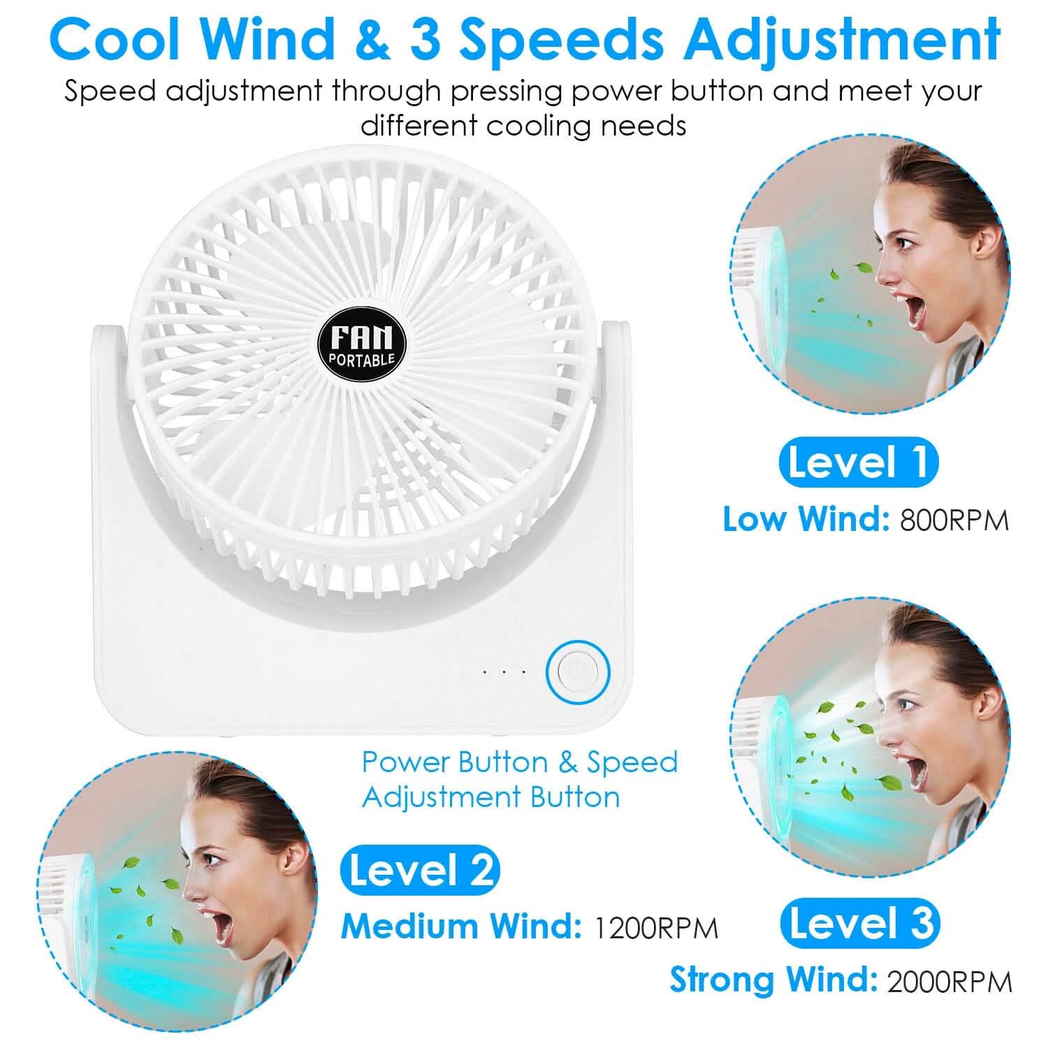 6.5" Desk Fan USB Powered 3 Speeds Household Appliances - Tophatter Daily Deals