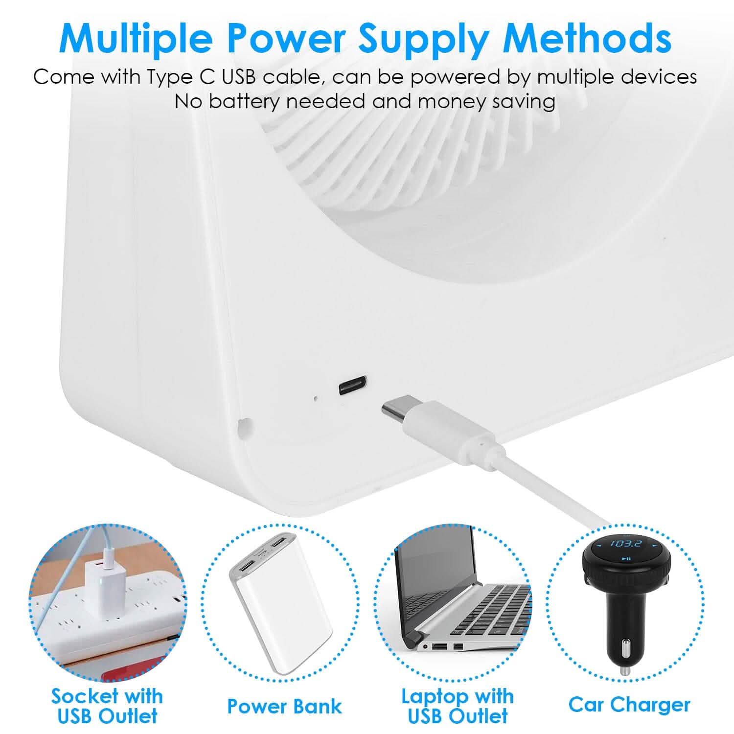 6.5" Desk Fan USB Powered 3 Speeds Household Appliances - Tophatter Daily Deals