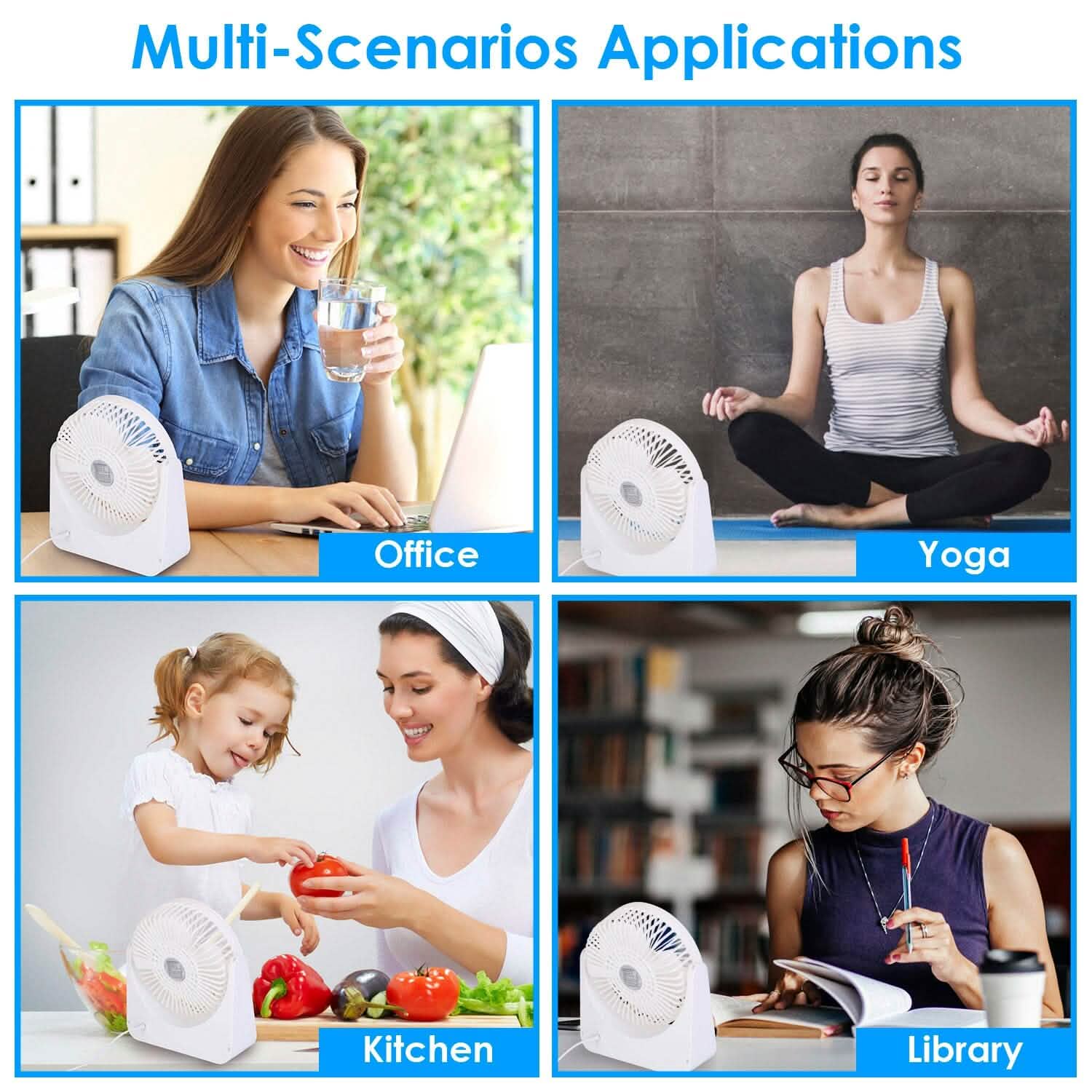 6.5" Desk Fan USB Powered 3 Speeds Household Appliances - Tophatter Daily Deals