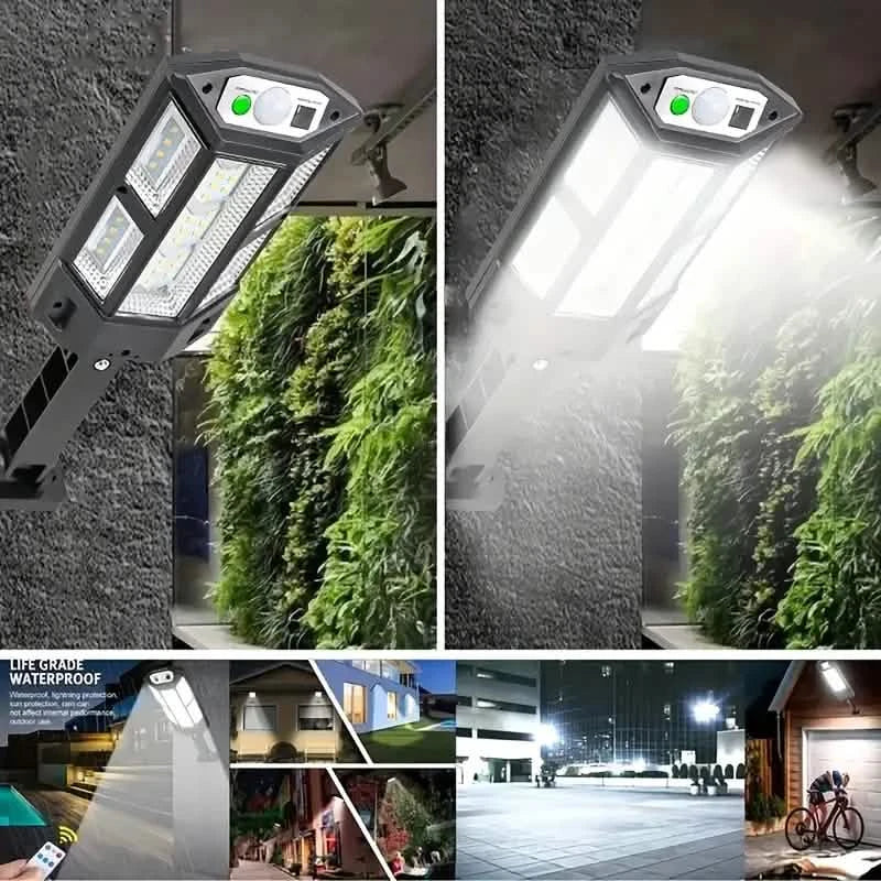 6500K Bright LED Solar Wall Light 3 Lighting Mode Light Solar Outdoor Lights - Tophatter Daily Deals