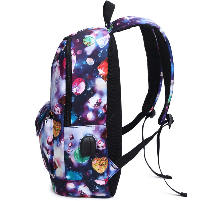Backpack Female Backpack Computer Rechargeable Schoolbag 0 - Tophatter Daily Deals