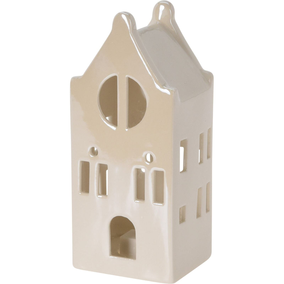 15cm White Ceramic LED Christmas House | Light-Up Ornament | Design Varies LED Light - Tophatter Daily Deals