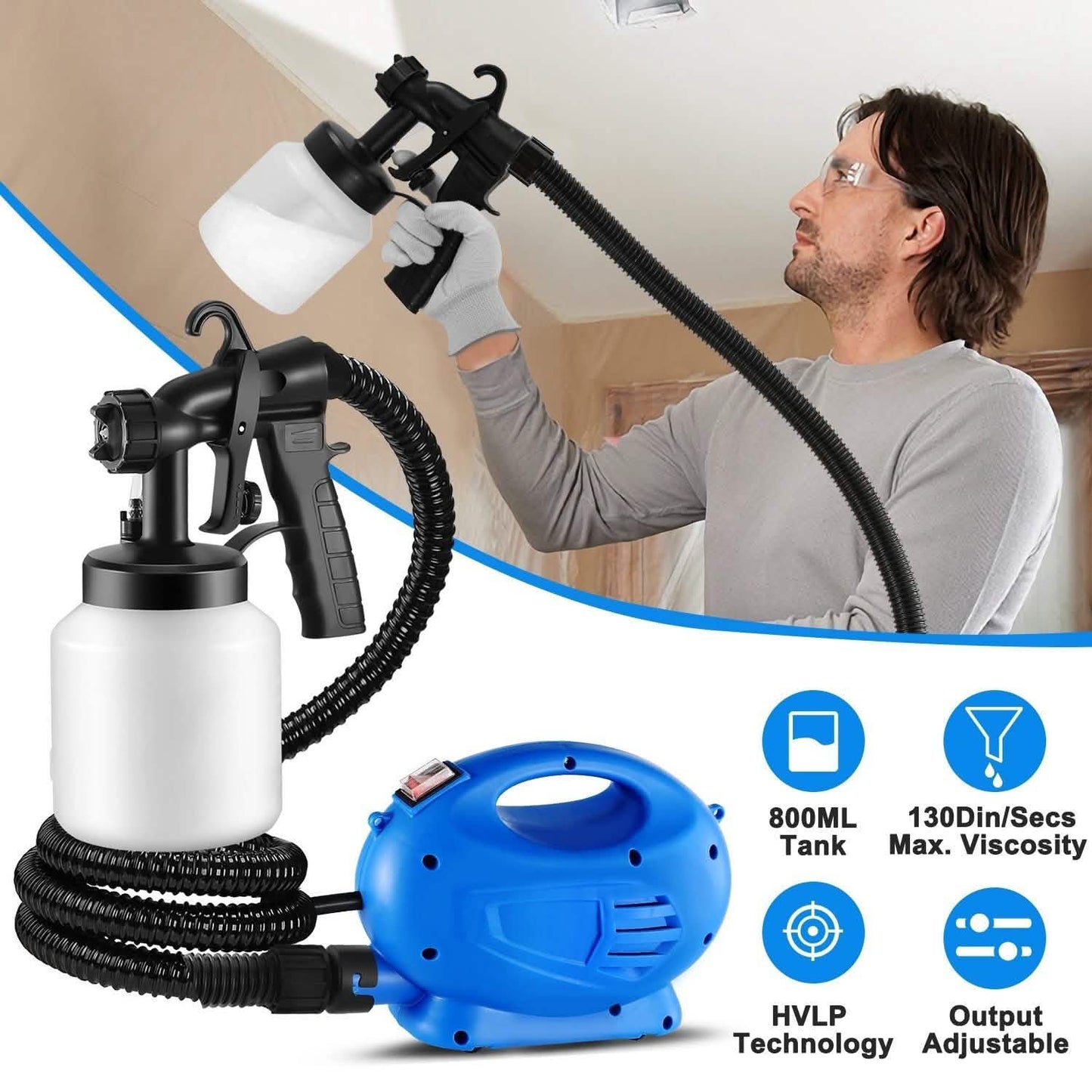 650W/800ML Paint Sprayer Home Improvement - Tophatter Daily Deals