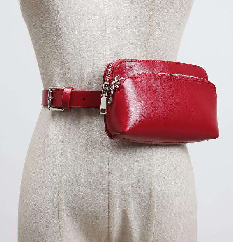 All-match One-shoulder Personalized Street Chest Bag Red with belt 0 - Tophatter Daily Deals