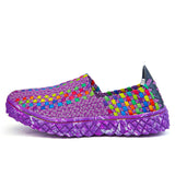 Braided Shoes Men's Casual Sports Shoes Elastic Loafers Purple 0 - Tophatter Daily Deals