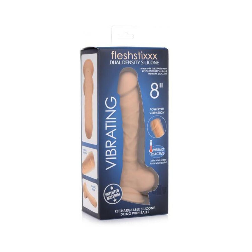 Fleshstixxx Vibrating Rechargeable Dong 8 In. Tan - Tophatter Daily Deals
