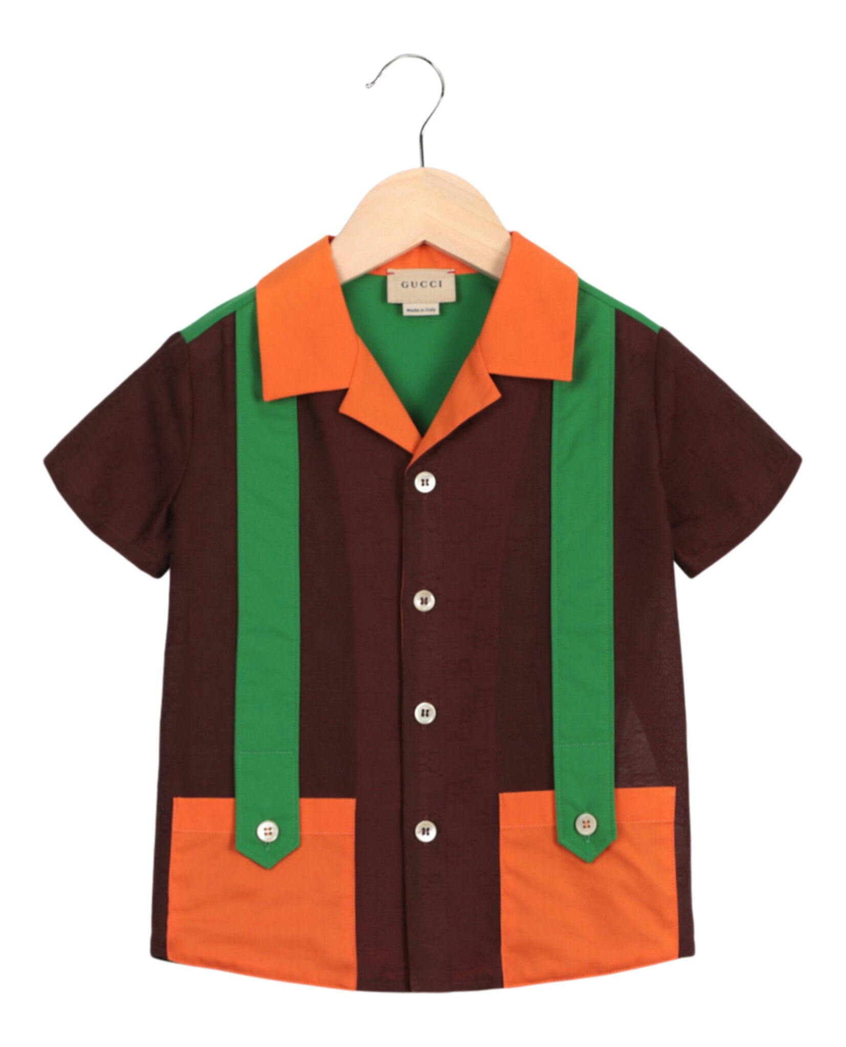 Gucci Logo Jacquard Shirt Brown Long Sleeves - Tophatter Daily Deals