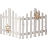 Snowflake LED Light Up Christmas Tree Fence | White Wooden Picket Fence Skirt | Festive Xmas Tree Decoration - 76 x 38cm Tree Skirt - Tophatter Daily Deals