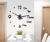 3D Wall Sticker Clock SmallBlack 0 - Tophatter Daily Deals