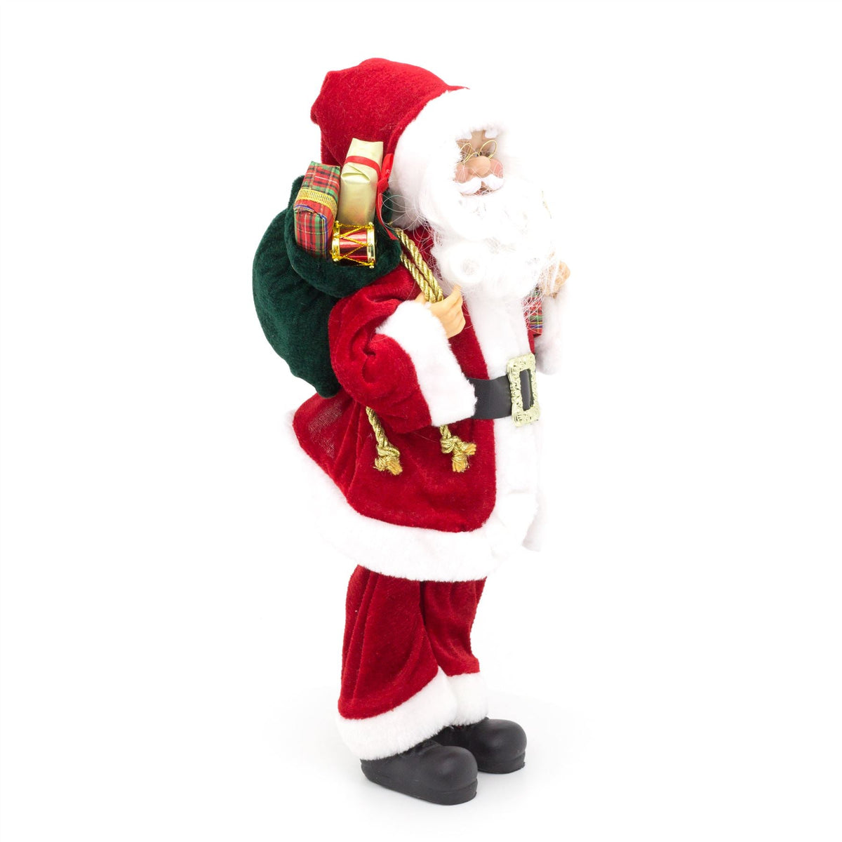45cm Traditional Father Christmas Figure | Standing Santa Claus Ornament | Santa Figurine Father Christmas Decorations Indoor Ornament - Tophatter Daily Deals