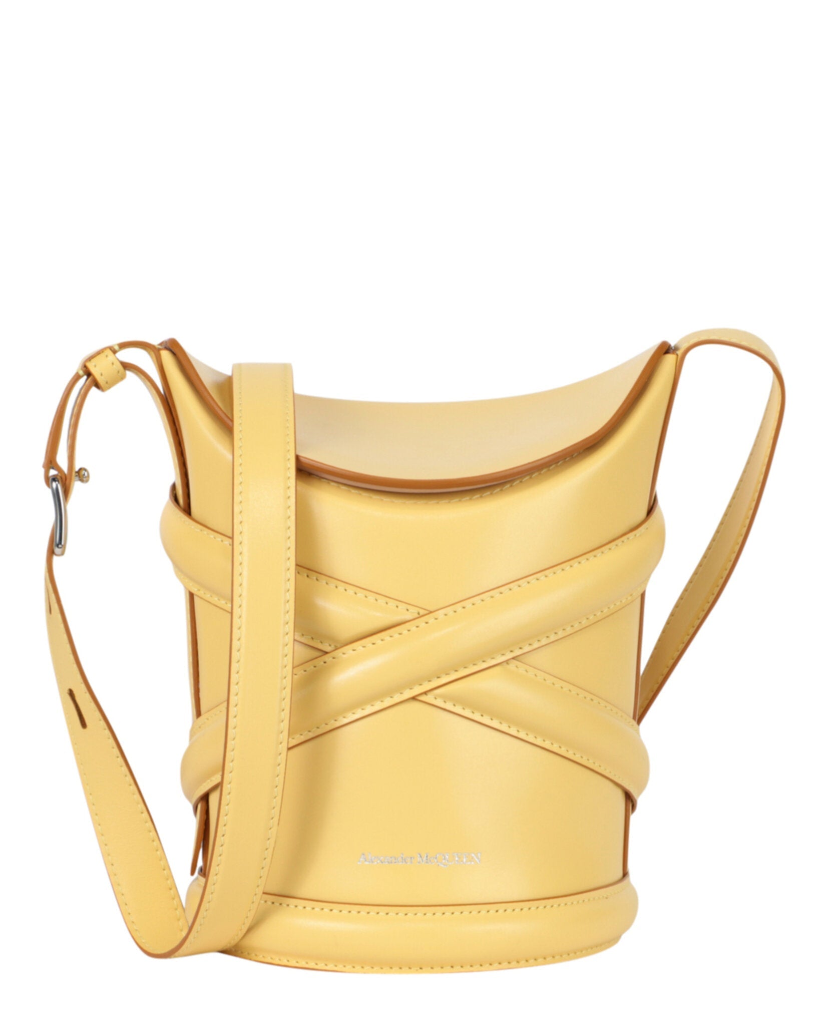 Alexander McQueen The Curve Bucket Bag Yellow-656467-1YB40-7041-70009-NS Bags - Tophatter Daily Deals