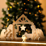 Handcrafted 10-Piece Wooden Nativity Set Traditional Nativity Scene with Figures Nativity Set - Tophatter Daily Deals
