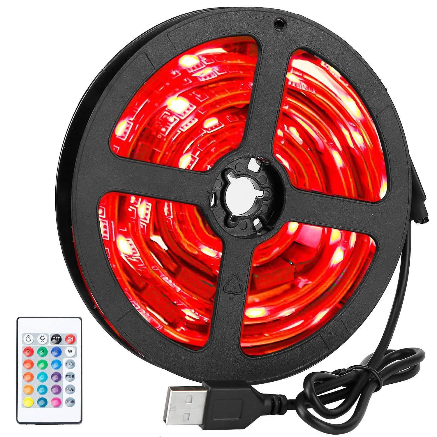 6.56ft TV LED Backlight RGB Strip Light USB Monitor Lighting Indoor Lighting - Tophatter Daily Deals