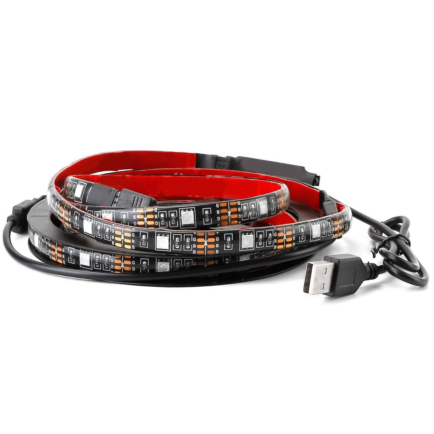 6.56ft TV LED Backlight RGB Strip Light USB Monitor Lighting Indoor Lighting - Tophatter Daily Deals