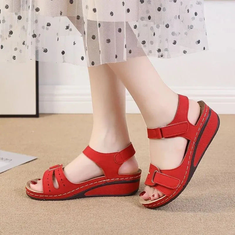 Women’s Orthopedic Sandals – Lightweight, Breathable, Shock-Absorbing Gel Sole – Black, EU 44 Red Orthopedic Sandals - Tophatter Daily Deals