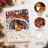 Paw Prints in the Snow Christmas Advent Calendar Greetings Card, Fox Advent Card Advent Calendar - Tophatter Daily Deals