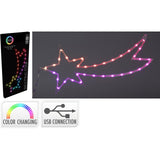 Shooting Star LED RGB Light | 35 LED Colour Changing Star Decoration - 25x60cm LED Light - Tophatter Daily Deals