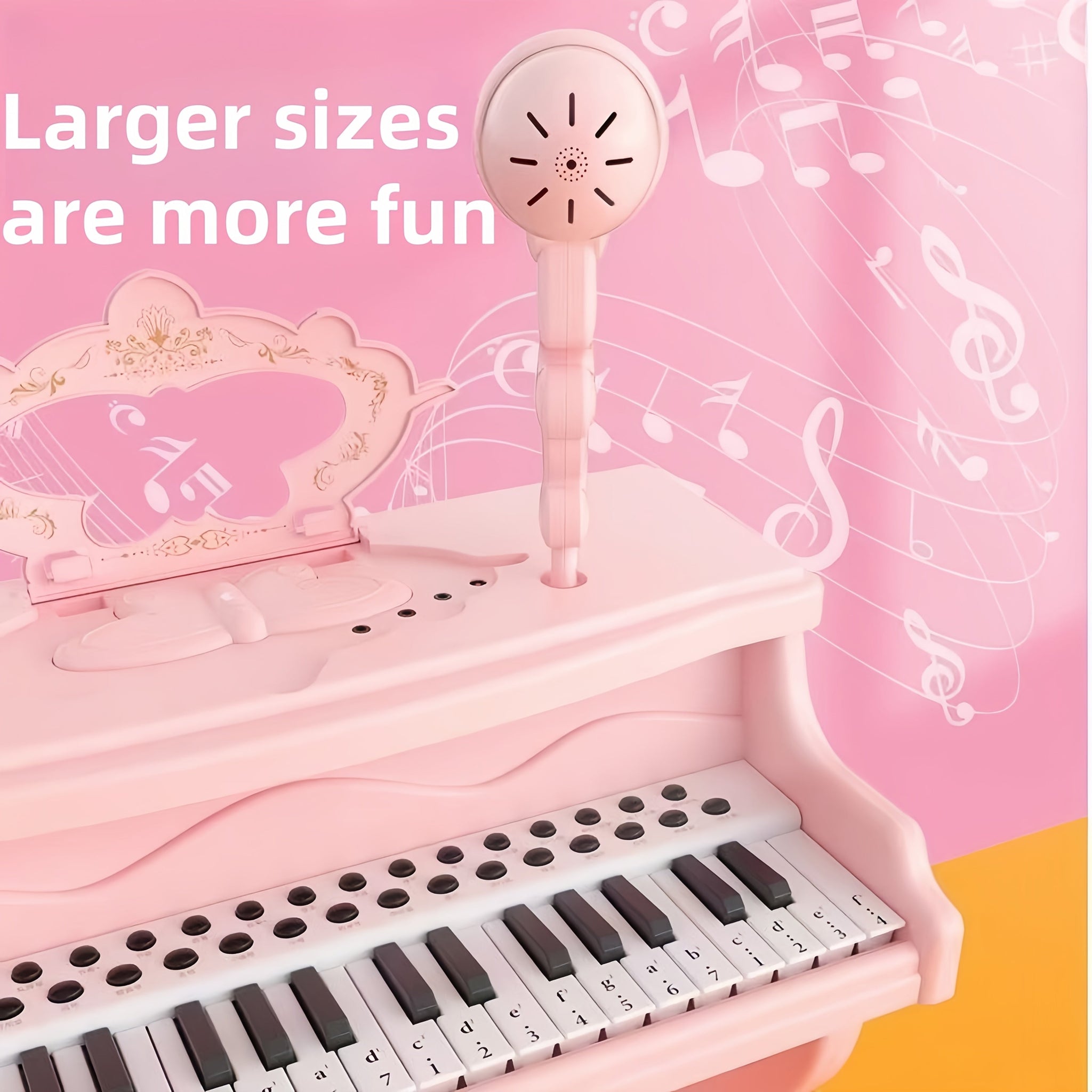 Pink Electronic Piano for Kids with Microphone Musical Instruments - Tophatter Daily Deals