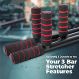 3-Bar Leg Stretcher with Adjustable Rollers Sports & Fitness > Exercise, Gym & Fitness > Gym Equipment & Accessories - Tophatter Daily Deals