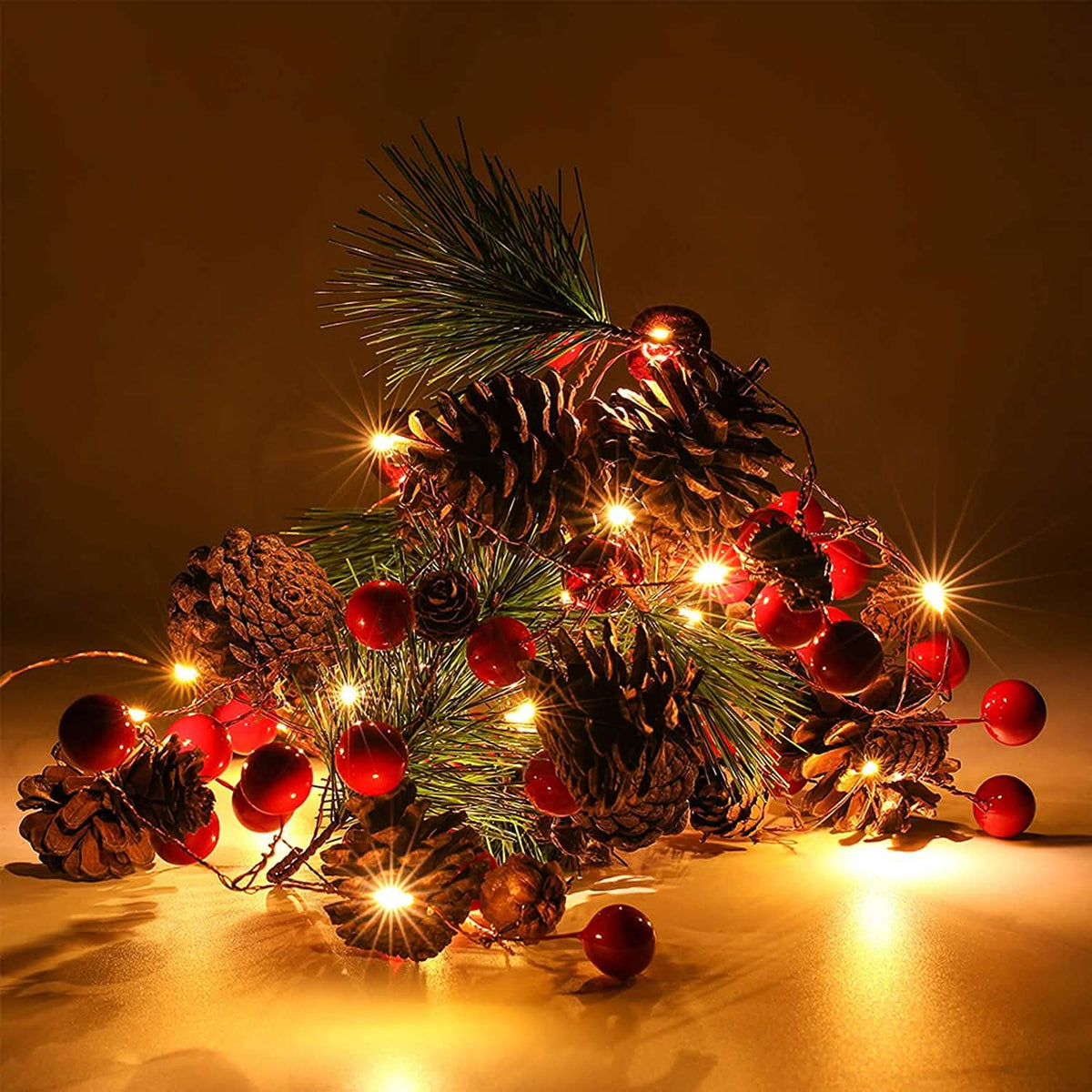 6.5Ft. 20 LED Christmas Garland with Lights Christmas Decorations - Tophatter Daily Deals