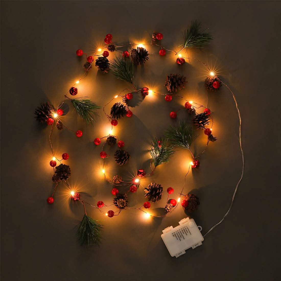 6.5Ft. 20 LED Christmas Garland with Lights Christmas Decorations - Tophatter Daily Deals