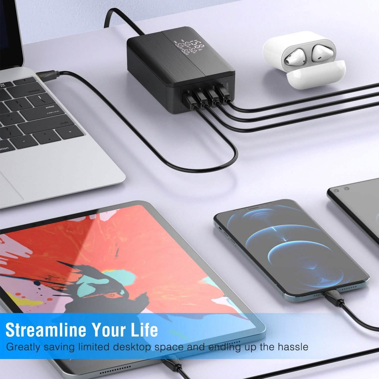 65W 4 USB Port Fast Wall Charger Mobile Accessories - Tophatter Daily Deals