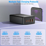 65W 4 USB Port Fast Wall Charger Mobile Accessories - Tophatter Daily Deals