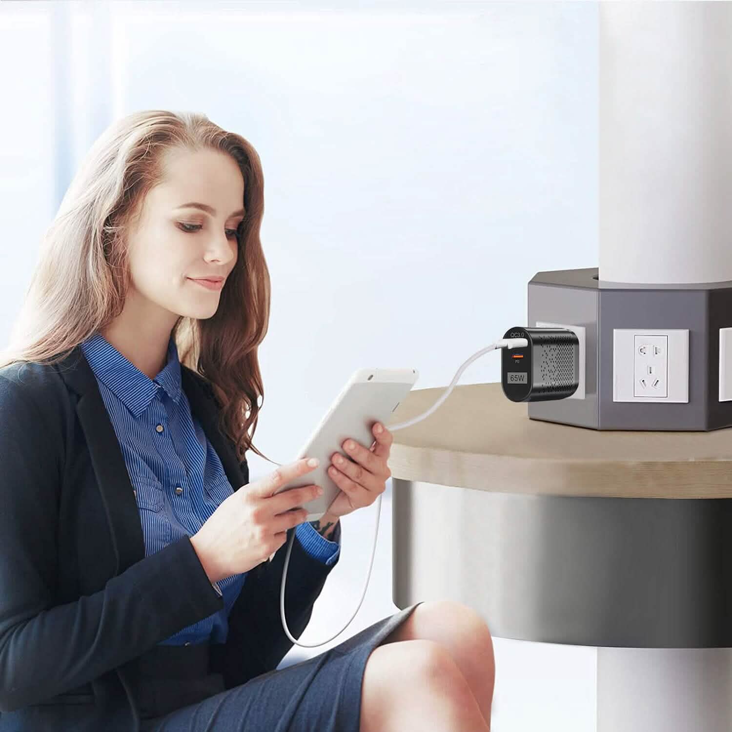 65W Type C Fast Wall Charger PD QC3.0 Adapter Mobile Accessories - Tophatter Daily Deals