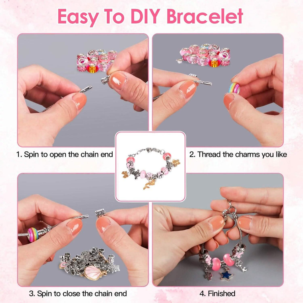 66-Pieces: Charm Bracelet Making Kit Toys & Games - Tophatter Daily Deals