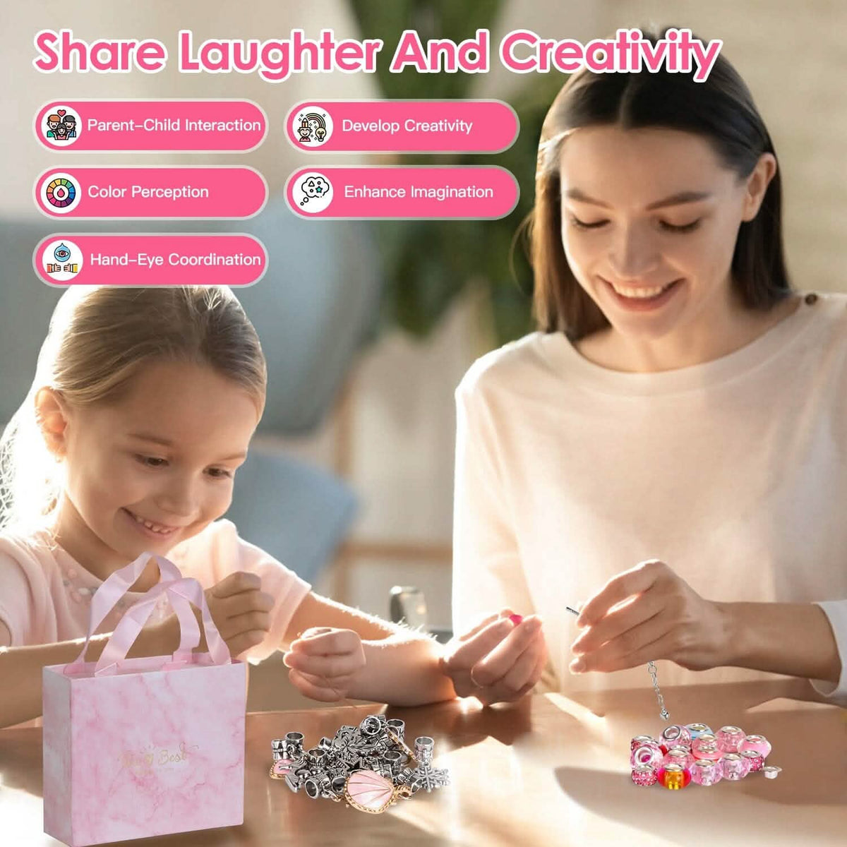 66-Pieces: Charm Bracelet Making Kit Toys & Games - Tophatter Daily Deals