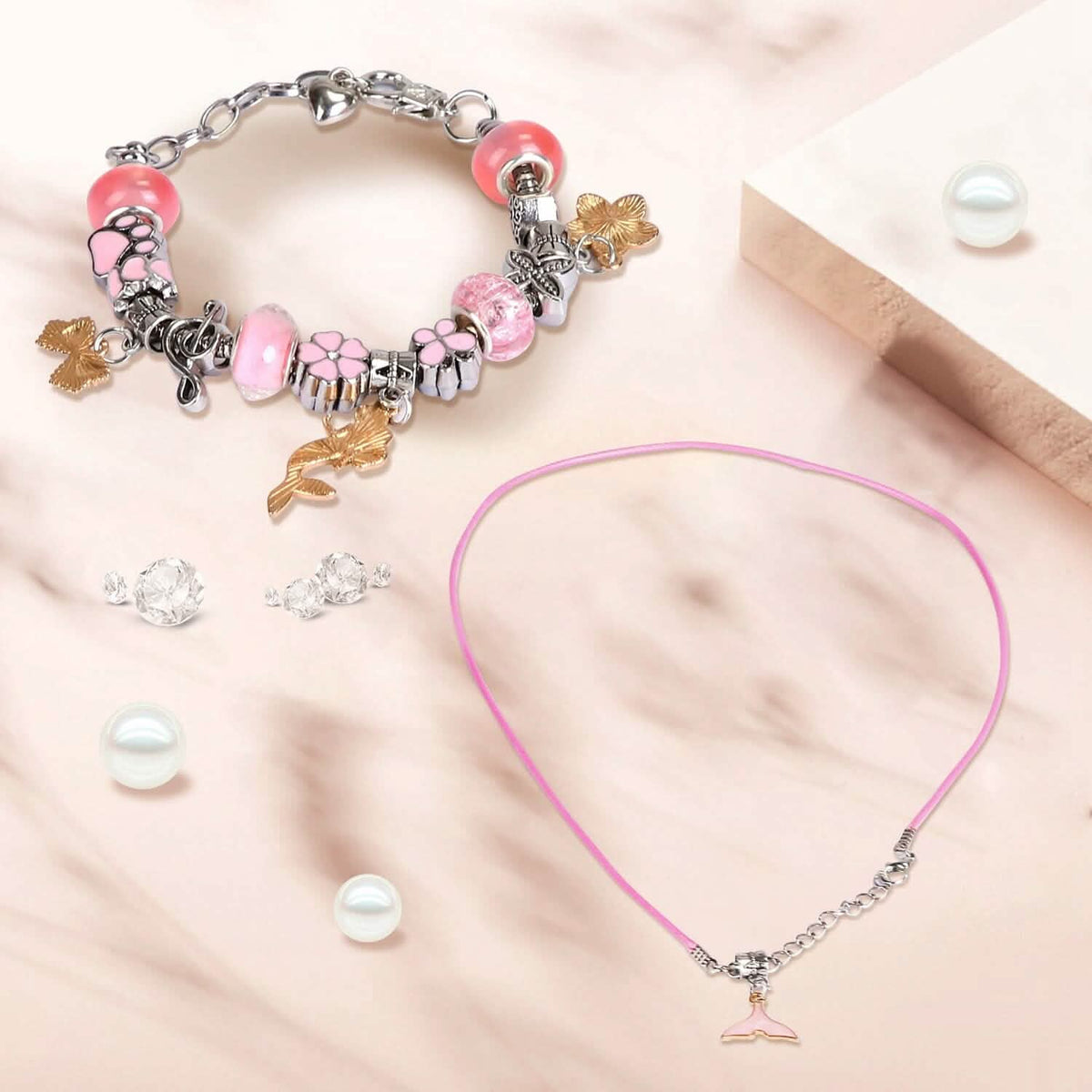 66-Pieces: Charm Bracelet Making Kit Toys & Games - Tophatter Daily Deals