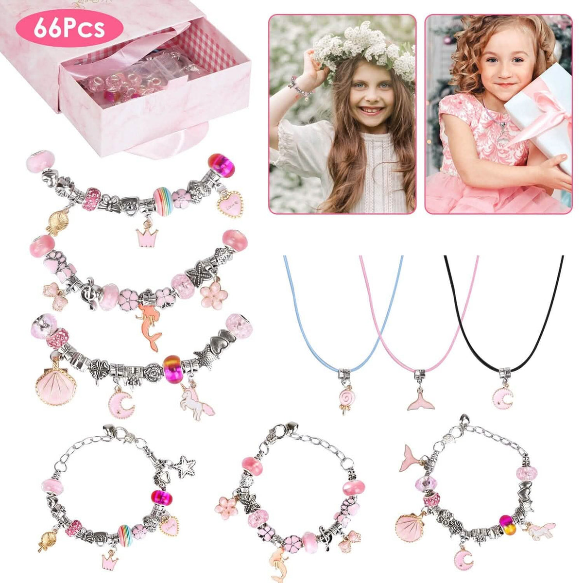 66-Pieces: Charm Bracelet Making Kit Toys & Games - Tophatter Daily Deals