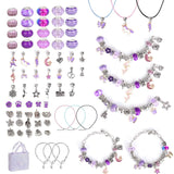 66-Pieces: Charm Bracelet Making Kit Purple Toys & Games - Tophatter Daily Deals