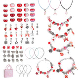 66-Pieces: Charm Bracelet Making Kit Red Toys & Games - Tophatter Daily Deals