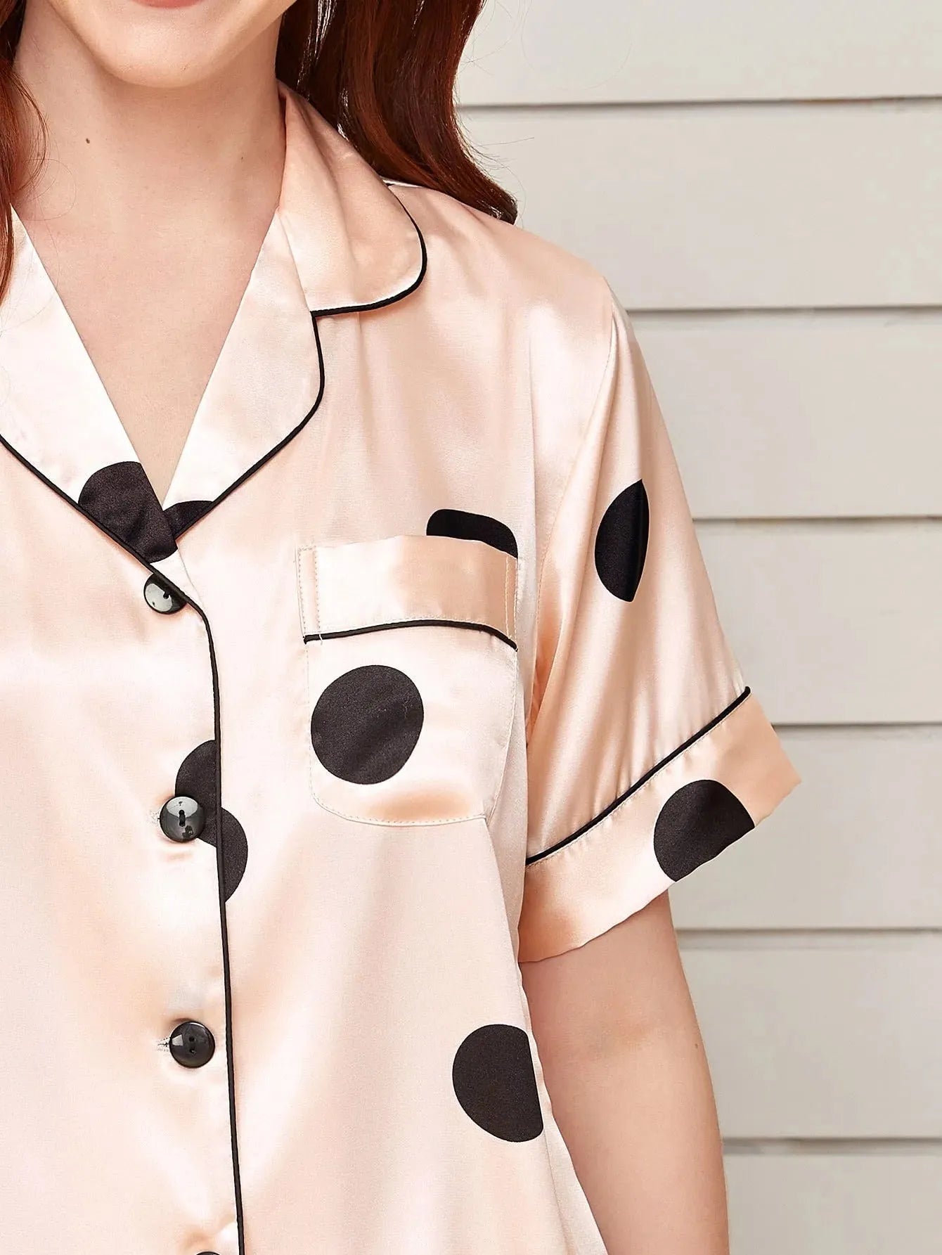 Lapel Collar Shirt and Shorts Lounge Set Loungewear Sets - Tophatter Daily Deals