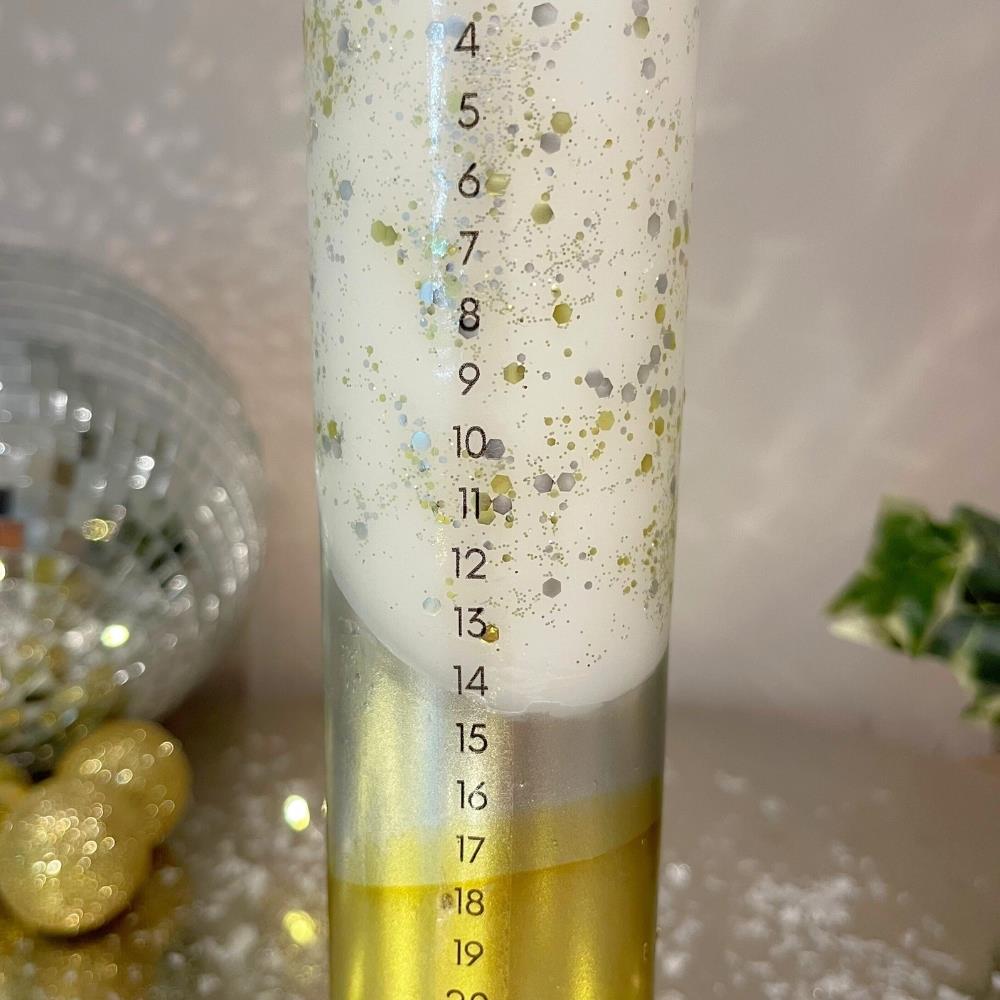 The Colour Emporium Gilded Silver Hand-dipped Christmas Advent Pillar Candle Advent Candle - Tophatter Daily Deals