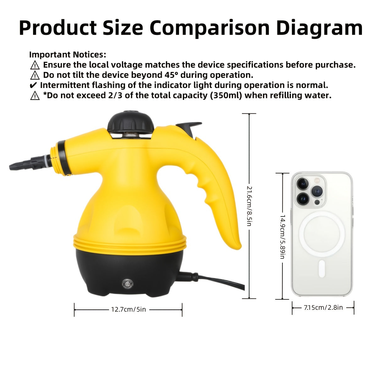 Handheld Steam Cleaner with 1000W 9 Accessories Appliances > Other Cleaning Appliances > Steam cleaners - Tophatter Daily Deals